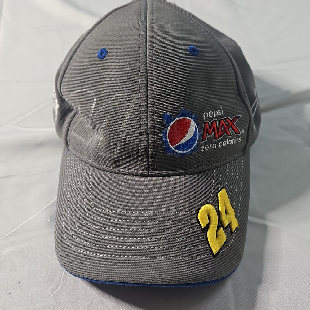 Chase Authentics Jeff Gordon Mens Fitted Cap LG/XL Gray NASCAR Racing Pepsi Max